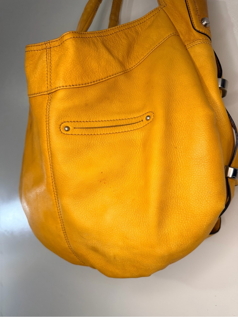 b. makowsky Mustard Leather Hobo Bag - Picture 7 of 9